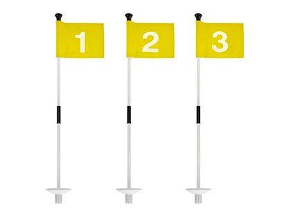 olf Flagstick with Flag Surface - Portable Design, Ideal for Yard Practice Putting Green - color: yellow
