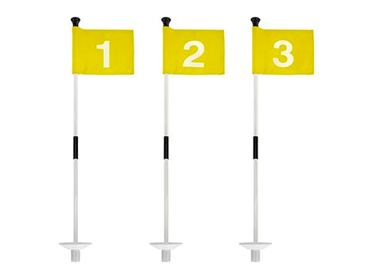 olf Flagstick with Flag Surface - Portable Design, Ideal for Yard Practice Putting Green - color: yellow