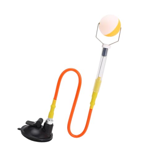WW PVC Adjustable Table Tennis Ball Sucker Trainer, Pong Ball Training Machine with Strong Suction Base, Elastic Steel Wire for Spin Practice, Ideal for Beginners and