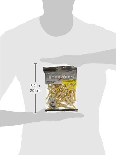 PrideSports PTS Step Tees | 50 Count, 2-3/4 Inch | Wood Golf Tees with Depth Control for Height Consistency