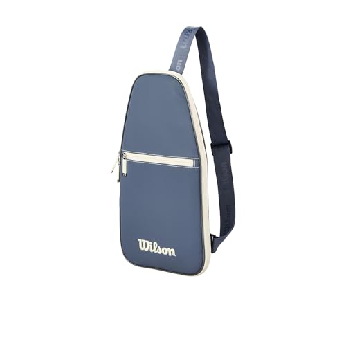 WILSON Pickleball Soft Cover Bag - Holds 1 Pickleball Paddle, Blue/Cream