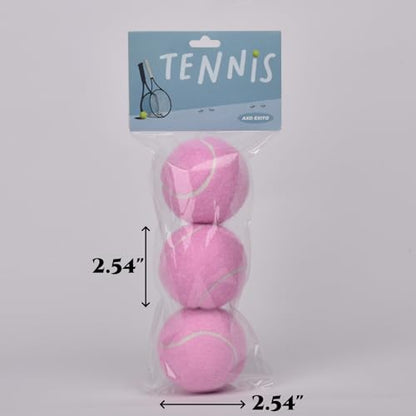 Tennis Balls 3 Pack with Standard Elasticity, Daily Training and Practice Tennis Balls, Pink, Green, Yellow - color: Pink