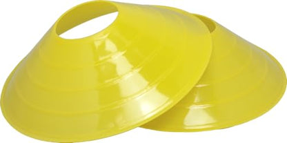 BlueDot Trading High Visibility Disc Cones for Sports, Agility Training, Soccer, Football, Field Cone Markers for Adults Yellow, Quantity 12-Pack