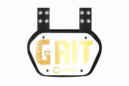 O Shield Golden Cross Chrome Football Back Plate, Lower Back Pads for Football Players, Rear Protector, Cross Series - size: Youth (Weight less than 180 Pounds), style: Grit White