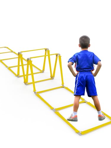 Tangle-Free Agility Ladder for Kids/Athletic – Multi-Use Speed Training Ladder for Footwork Drills/Football/Soccer/Boxing - Agility Equipment for Workout/Exercise/Fitness – 10 Rung - color: Yellow (Giraffe)