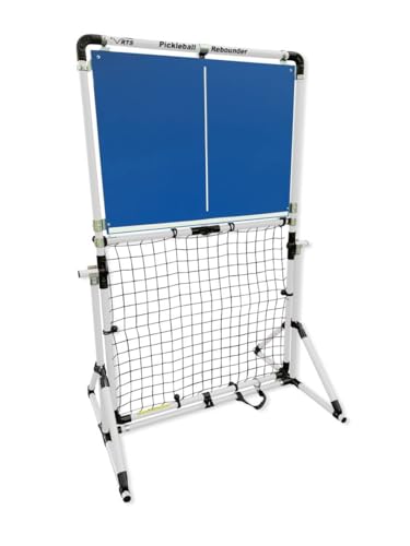 Portable Pickleball Rebounder | 3 Panel Angle Positions | Trainer for Practice Dinks & Drills | Adjustable Panel Angles - color: White Frame and Blue Panel