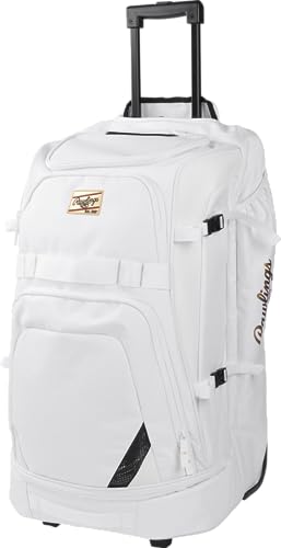 Rawlings | GOLD COLLECTION Wheeled Equipment Bag | Baseball/Softball | Multiple Styles - color: White