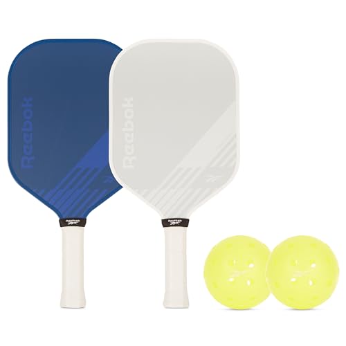 Reebok - Pickleball Set for 2 Players, Includes 2 Paddles with Cushion Grip and 2 Light-Up Balls, Perfect for Night Play, Durable, Engineered for Sports Enthusiasts