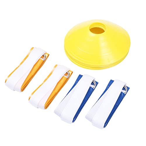 KESYOO 8Pcs American Football Waist Flags with Training Marker Cones Durable Belts with Blue and Yellow Flags for Sports Games and Activities