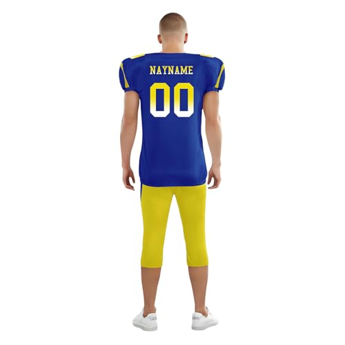 Youth Football Practice Jersey, Custom Blank Kids Practice Football Uniform Sportswear for Boys Training Games - color: College Navy Action Green White