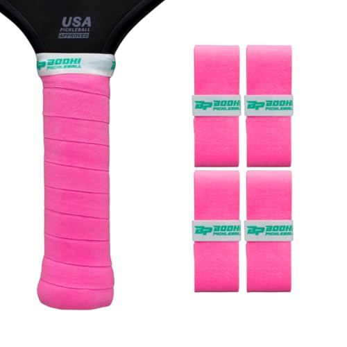 DRYtack Premium Pickleball Overgrips - #1 Pickleball Overgrips Trusted by TOP pros - Semi-Dry & Absorbent, Superior Comfort, Long Lasting, Responsive Feel - color: Hot Pink, size: 4-Pack