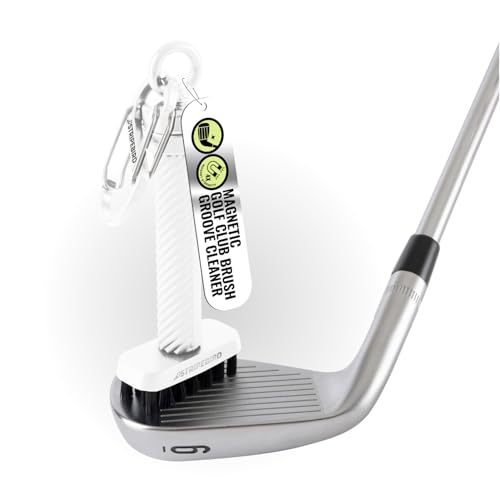 Magnetic Golf Club Brush - Detachable - Premium Nylon Bristles - Golf Bag Accessory - Golf Club Cleaner - Golf Tool - color: White