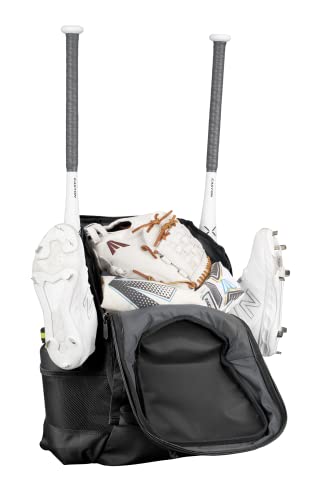 Easton | Ghost NX Backpack Equipment Bag | Adult | Fastpitch Softball | Team Logo Panel | Multiple Colors - color: Black