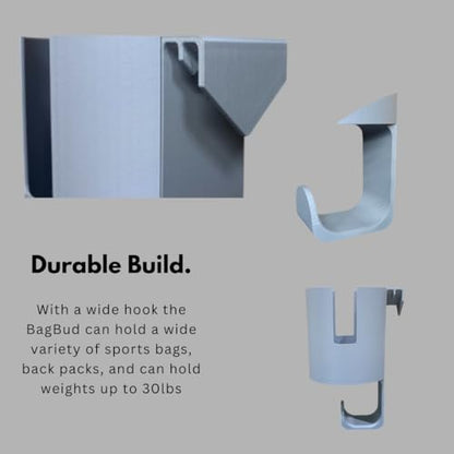 Chainlink Fence Hook To Hold Cup and Sports bag/Gear For Pickleball, Tennis, Basebal, Softball, Soccer, Track and Field and Other Sports Bags and Gear - color: Grey