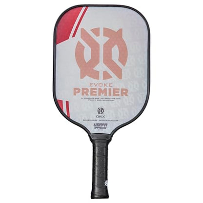 Onix Evoke Premier Professional Tournament Pickleball Paddle Composite Face Impact Paddle Shape - color: Red - Evoke Premier, size: Medium, style: 14mm
