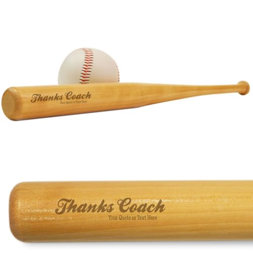 ChalkTalkSPORTS Personalized Mini Baseball Bat - Custom Engraved Mini Bat, Unique Gift for Baseball Players, Coaches & Fans - Multiple Designs - color: Thanks Coach