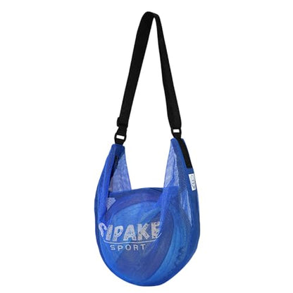 Basketball Carrying Bag with Multiple Compartment Adjustable Shoulder Strap Waterproof Nylon Crossbody Bag for Training - color: Blue