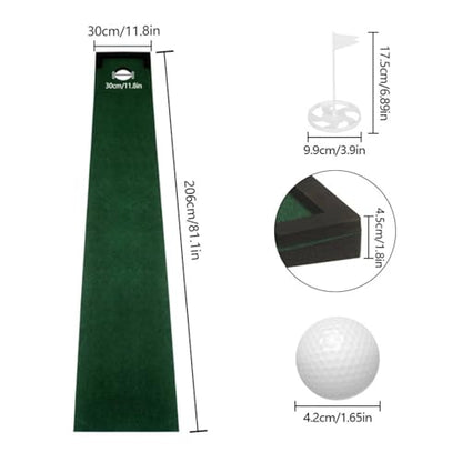 predolo Golf Putting Mat Non-Slip Putting Practice Mat Flannel Surface Athletic Gear for Golfers, Beginners, Home, Office, Outdoor