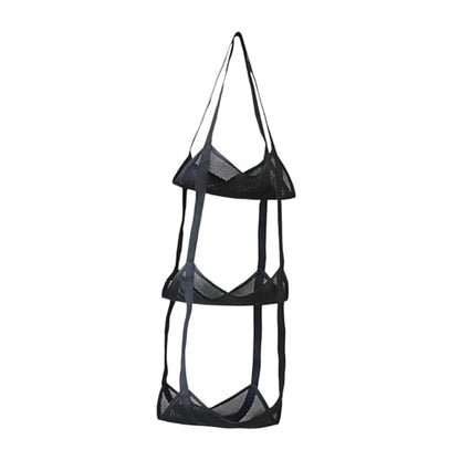 Sports Ball Storage Net Mesh Rack Wall Mounted Organizer for Basketball Soccer Volleyball Football Made of Polyester Mesh Suitable for Home School Gym, 3 Layer