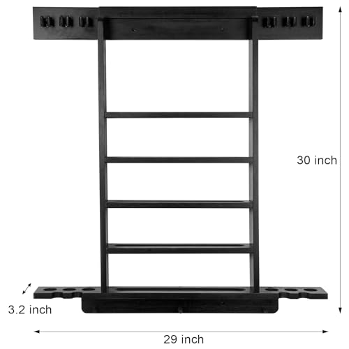 Pool Stick Holder Wall Mount, Pool Cue Rack, Ping Pong Paddle Holder, Dart Holder 3-IN-1,100% Solid Wood Billiard Cue Racks,12 Steel/Soft Tip Darts and Table Tennis Accessories for Man Cave - style: 3-IN-1