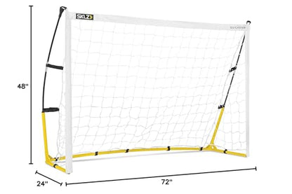 SKLZ Quickster Soccer Goal - Portable Goal for Backyard & Field - Durable Tension-Tite Frame & Heavy Gauge 2-Ply Net - Adjustable Click-Lock Poles, Metal Stakes - Carrying Case with Handle - style: 6 x 4 Feet