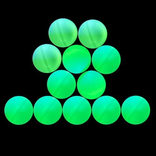 High Bounce & Durable ABS Mat Colored 3 Star Ping Pong Balls 4 Trainning,Party Games,Pet Cats Toys - style: pack of 12 - glow in The dark