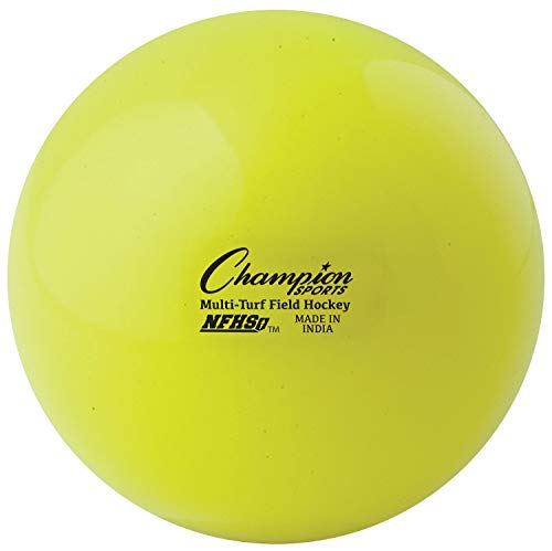 Champion Sports Field Hockey Balls – NFHS Approved, High-Visibility Regulation Balls, 12-Pack - color: Yellow (Pack of 12)