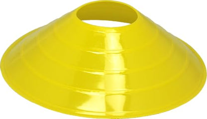 BlueDot Trading Sport Disc Cones High Visibility for Agility Training, Soccer, Football, Field Cone Markers for Adults or Kids, (30-Pack), Yellow with Holder