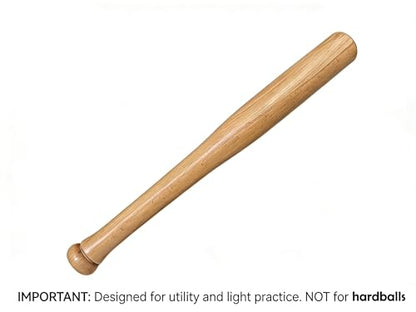 17-Inch Mini Wood Baseball Bat - Premium Hardwood One Hand Training Bat, Compact Personal Home Utility Tool for Home and Car Emergency Truck Tire Thumper, Handheld Practice Bat for Beginner & Adults