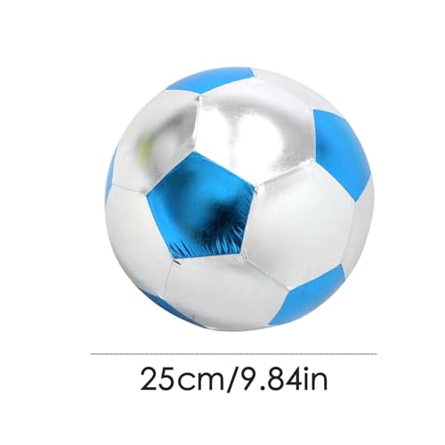 Inflatable Soft Football, Simulation Soccer Ball, 9.84 Inches Beach Toy with Leakproof, Elastic PVC Spheres, Indoor Play Toy with Bounce Design, Blow Up Football for Outdoor Use - color: Cloth Blue