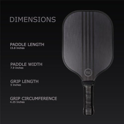 Pickleball Paddle | T300 Textured Carbon Fiber Surface | Polypropylene Honeycomb Composite Core | Cushion Grip | Single Paddle with Cover from Rally Titan for Men & Women