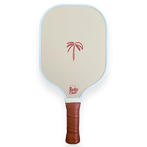 Rally Club Pickleball Paddles for Men Women | Carbon Fiber Polymer Honeycomb Composite Core | Lightweight Durable | Uniquely Designed Stylish for Singles Doubles - color: Palmer (Aloe Sand)
