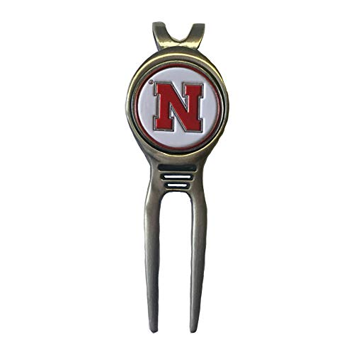 Divot Repair Tool Removable Magnetic Ball Marker-Best Divot Fixer - style: NEBRASKA CORNHUCKERS