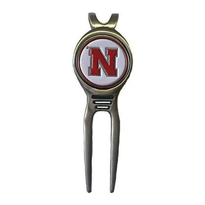 Divot Repair Tool Removable Magnetic Ball Marker-Best Divot Fixer - style: NEBRASKA CORNHUCKERS