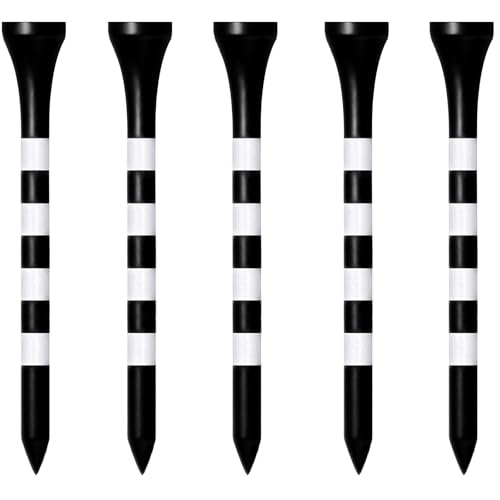 Wooden Golf Tees 3-1/4", 2-3/4", 2-1/8", 1-1/2" Available, 100 Count (Natural Color, White, Black, Blue, Red, Green, Yellow, Pink, Orange) - color: Black, size: 2 3/4 Inch