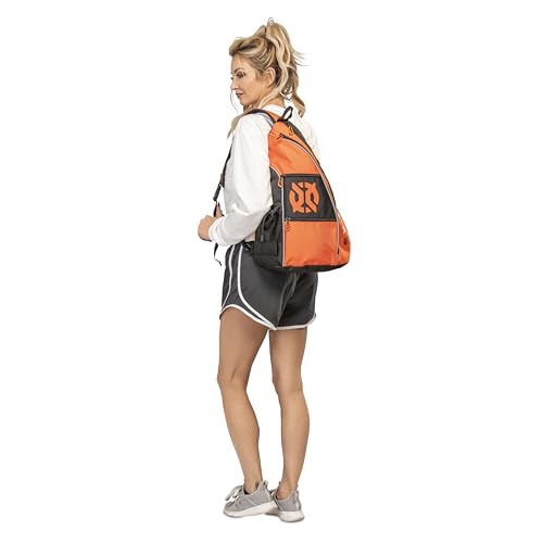 ONIX Pickleball Pro Team Sling Bag — Orange and Black with Adjustable Strap, Durable Construction, and Spacious Storage for All Your Pickleball Gear