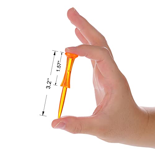 Golf Tees 3-1/4’’ 50 Count Plastic Golf Tees Reduced Friction & Side Spin Professional Unbreakable Golf Tees Durability and Stability Golf Tee - color: Orange