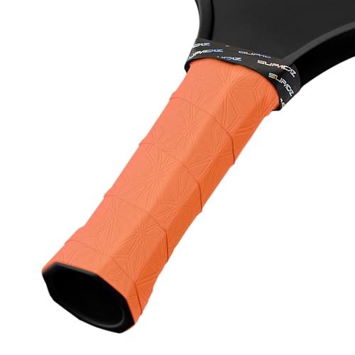 Supacaz SupaSuave Neon Orange Pickleball Overgrip - Tacky Pickleball Paddle Grip Tape Wrap - Pickle Ball Anti-Sweat Overwrap - 3pk
