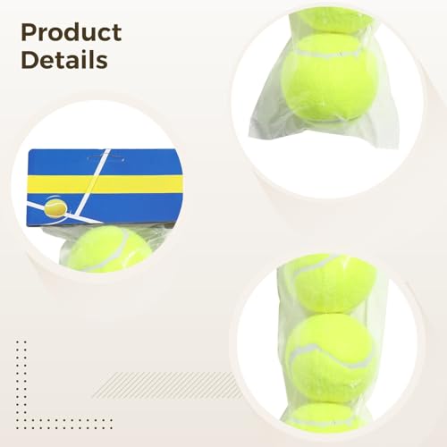 Training Tennis Balls 3 Pack, All Court Play, Improved Bounce, 2.1 oz Weight, Long-Lasting Fiber Felt, 2.6 in