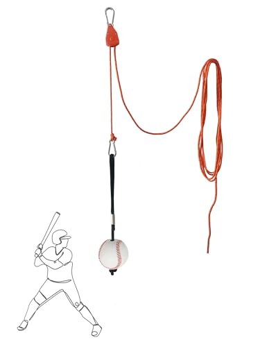 Swing Trainer with Pulley-Height Adjustable with 13ft Rope Practice Aid,Improve Batting & Develop Muscle Memory|Training Tools for Tennisball,Pickleball,Baseball&Softball,Indoor/Outdoor Use - color: Baseball