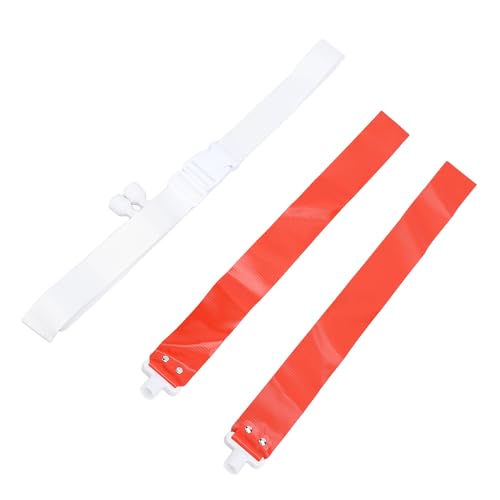 Flag Football Belt Set 2 Flags per Belt Adjustable Waistband with Negative Pressure Air Buckle for Outdoor Sport Training Games (Red)