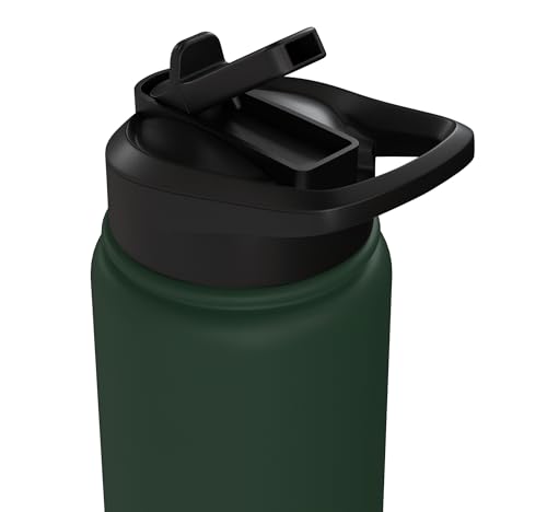 Whose Serve What's the Score Funny Pickleball Questions Stainless Steel Insulated Water Bottle - color: Dark Green