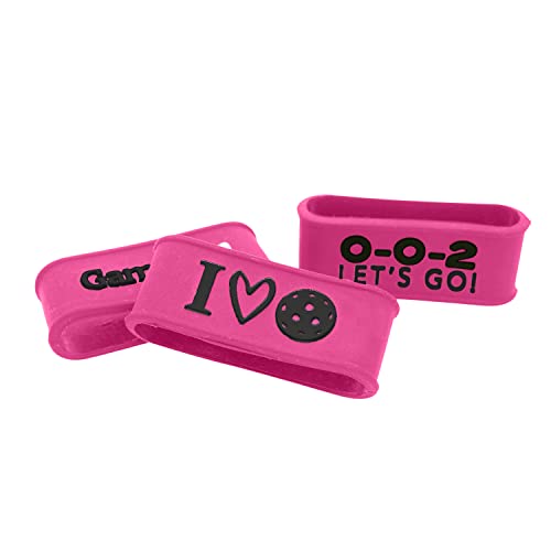 Palms-O-Aces | Pickleball Grip Bands | Silicone Paddle Grip Bands for Securing Overgrips & Paddle Identification | Embossed Non-Slip Handle Band | Universal Fit Pickleball Accessory & Gift for Players
