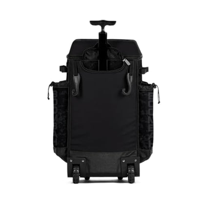 Boombah DEFCON Superpack Rolling Bat Bag - Telescopic Handle and Holds 4 Bats - Wheeled Version - USA Clandestine 2 Black/Charcoal