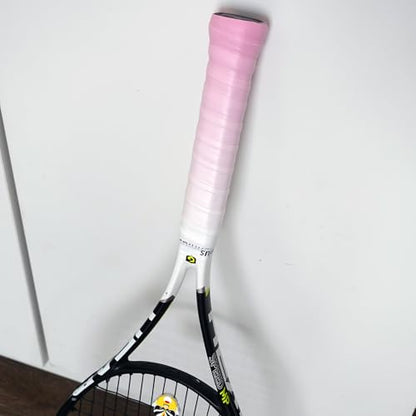 Tacky Tennis Racket Grip Tape, 6 Pack Tennis Grips, Absorbent and Enhanced Tennis Racquet Overgrip Tape（Gradient Color - color: Pink