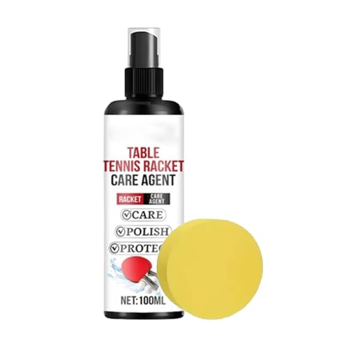 Effective Racket Cleaner - Paddle Cleaning Agent with Sponge, Table Tennis Protectant Tool with Shine, Sports Practice Aid with Grip, Gym Training Style, Indoor Supplies for Exercise, Workout, Home