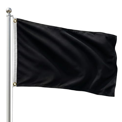 DMSE Solid Black Flag, 3x5 Flag, UV Resistant, Fade Resistant Material with Metal Grommets (3ft x 5ft), (Nylon), (Black) - color: Black, size: Nylon (3 x 5 ft)