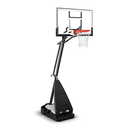 Spalding Ultimate Hybrid Portable Basketball Hoop | Adjustable Height from 7.5' to 10' in Infinite Increments | Arena Slam Breakaway Rim - color: 54" - Acrylic Backboard - Black