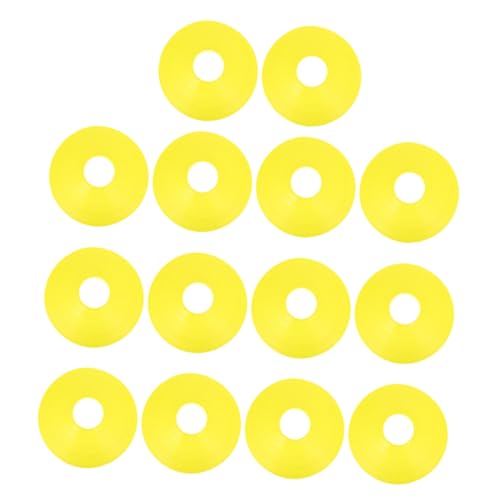 GALPADA 14pcs Yellow Soccer Training Disc Cones Multi-Function Agility Markers Football Coaching Supply for Outdoor Practice