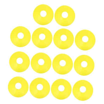 GALPADA 14pcs Yellow Soccer Training Disc Cones Multi-Function Agility Markers Football Coaching Supply for Outdoor Practice